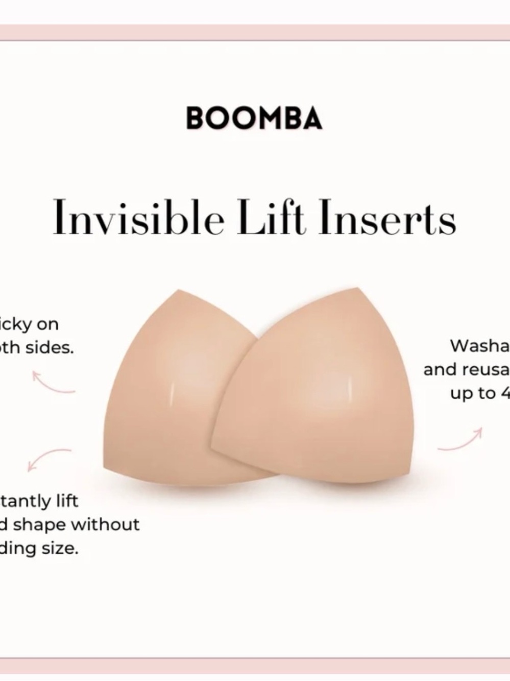 Boomba Invisible Lift Inserts - Nude Size G